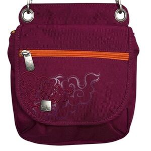 Haiku Red Purple Small Crossbody Travel Bag BLEMISH